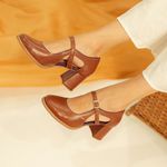 Sapato Boneca RetrÔ - Chocolate e Roxo - HARMONIA