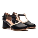 Sapato Boneca RetrÔ - Preto e Off White - CAMINHO