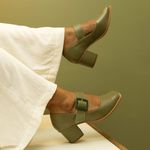 Sapato Boneca - Sálvia e Verde Folha - VINTAGE