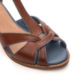 Peep Toe RetrÔ - Chocolate e Azul Hortência - ESSÊNCIA