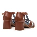 Peep Toe RetrÔ - Chocolate e Azul Hortência - ESSÊNCIA