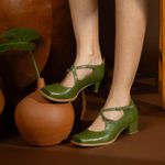 Sapato Boneca RetrÔ - Verde Cacto - MOMENTO