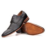 Sapato Social Derby Premium em Couro cor Preto