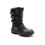 Bota Motociclista De Cano Alto Em Couro Cor Preto Ref 574-tornado