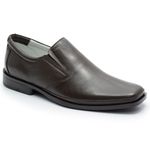 Sapato Conforto Em Couro Cor Cafe Ref. 579-2002