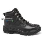 Bota Motociclista Em Couro Cor Preto 249-1900