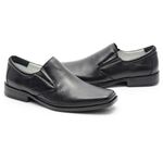 Sapato Linha Conforto Em Couro Na Cor Preto Ref. 577-2013