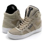 Tenis Botinha Sneakers Cano Alto Top Fitness Bege