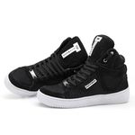 Tenis Botinhas Sneakers Cano Alto Top Fitness Preto/Branco