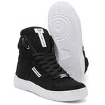 Tenis Botinhas Sneakers Cano Alto Top Fitness Preto/Branco