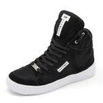 Tenis Botinhas Sneakers Cano Alto Top Fitness Preto/Branco