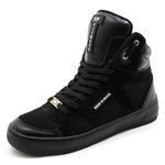 Tenis Botinha Sneakers Cano Alto Top Fitness Preto