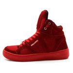 Tenis Sneakers Cano Alto Top Fitness Todo Vermelho