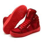 Tenis Sneakers Cano Alto Top Fitness Todo Vermelho