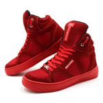 Tenis Sneakers Cano Alto Top Fitness Todo Vermelho