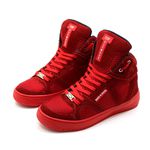 Tenis Sneakers Cano Alto Top Fitness Todo Vermelho