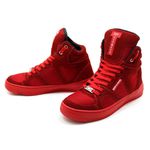 Tenis Sneakers Cano Alto Top Fitness Todo Vermelho