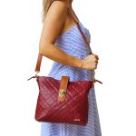 Bolsas Femininas De Couro Legitimo Lirom Macio Alta Qualidade Metalassê Lançamento Marsala