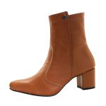 Botas Femininas Montaria Caramelo Lirom Cano Médio Salto Bico Fino