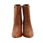 Botas Femininas Montaria Caramelo Lirom Cano Médio Salto Bico Fino