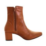 Botas Femininas Montaria Caramelo Lirom Cano Médio Salto Bico Fino
