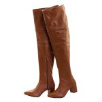 Bota Over The Knee Lirom Cano Super Longo Caramelo Napa Lisa