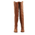 Bota Over The Knee Lirom Cano Super Longo Caramelo Napa Lisa