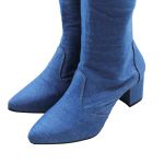 Bota Over The Knee Lirom Cano Super Longo Jeans Lançamento