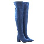 Bota Over The Knee Lirom Cano Super Longo Jeans Lançamento
