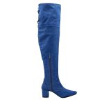 Bota Over The Knee Lirom Cano Super Longo Jeans Lançamento