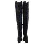 Bota Over The Knee Lirom Cano Super Longo Preta Napa Lisa