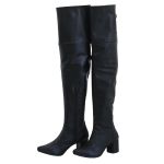 Bota Over The Knee Lirom Cano Super Longo Preta Napa Lisa
