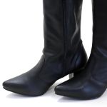 Bota Over The Knee Lirom Cano Super Longo Preta Napa Lisa