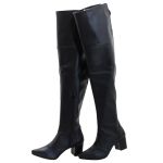 Bota Over The Knee Lirom Cano Super Longo Preta Napa Lisa