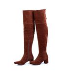 Bota Over The Knee Lirom Cano Longo Camurça Marrom