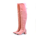 Bota Over The Knee Lirom Cano Longo Camurça Rose