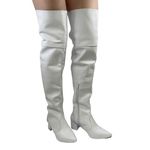 Bota Over The knee Lirom Em Couro Legitimo Branco