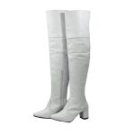 Bota Over The knee Lirom Em Couro Legitimo Branco