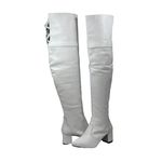 Bota Over The knee Lirom Em Couro Legitimo Branco