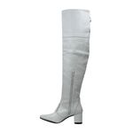 Bota Over The knee Lirom Em Couro Legitimo Branco