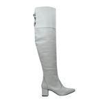 Bota Over The knee Lirom Em Couro Legitimo Branco