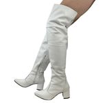 Bota Over The knee Lirom Em Couro Legitimo Branco