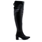 Botas Femininas Over The knee Lirom Em Couro Legitimo Preto