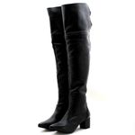 Botas Femininas Over The knee Lirom Em Couro Legitimo Preto