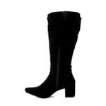 Botas Femininas Cano Enrugado Lirom Cano Alto Camurçada Preta