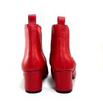 Bota Feminina Social Lirom Cano Curto Elástico Vermelha