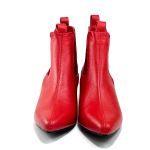 Bota Feminina Social Lirom Cano Curto Elástico Vermelha
