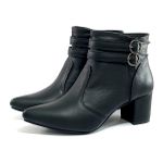 Bota Feminina Social Lirom Cano Curto Fivela Preta