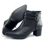 Bota Feminina Social Lirom Cano Curto Fivela Preta