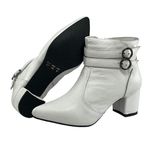 Bota Feminina Social Lirom Cano Curto Fivela Branca